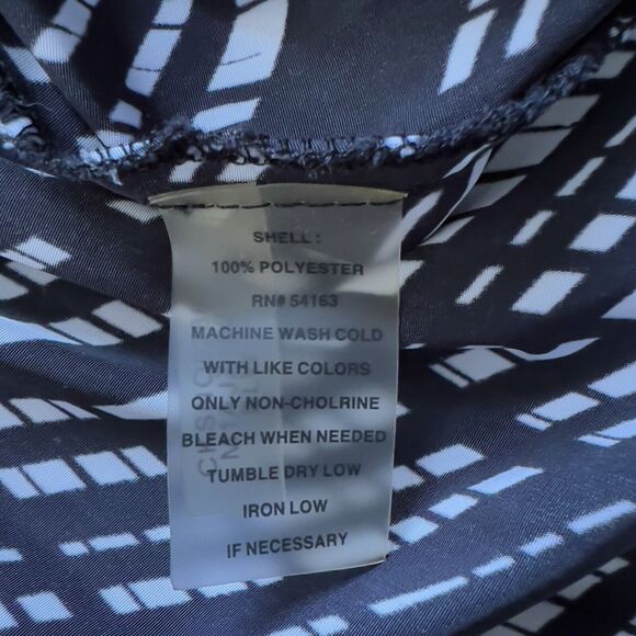 Calvin Klein Jacket Shirt Shacket Size L Cargo Button Up Black/White Geometric - Picture 6 of 8